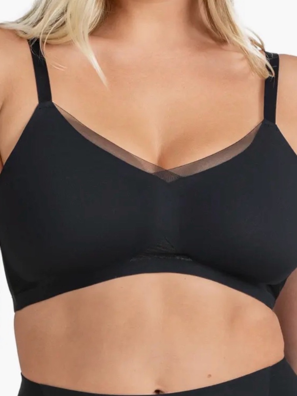 HoneyLove Black Wireless Liftwear Crossover Bra in Runway - Size Large